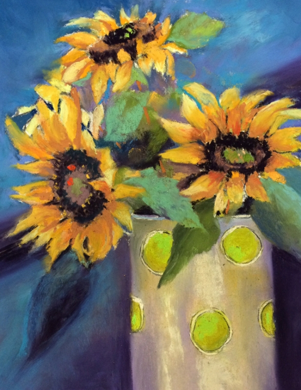 Backyard Sunflowers by artist Vicki Brevell